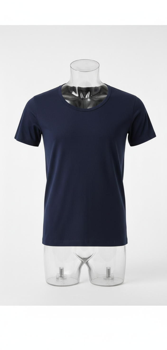 AlSmoudi Tex 100% katoenen T-shirt met ronde hals voor heren, langer model
