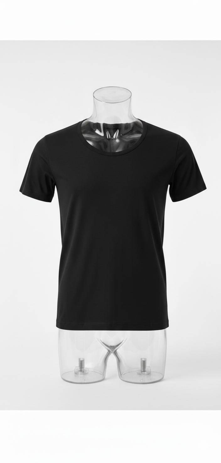 AlSmoudi Tex 100% katoenen T-shirt met ronde hals voor heren, langer model