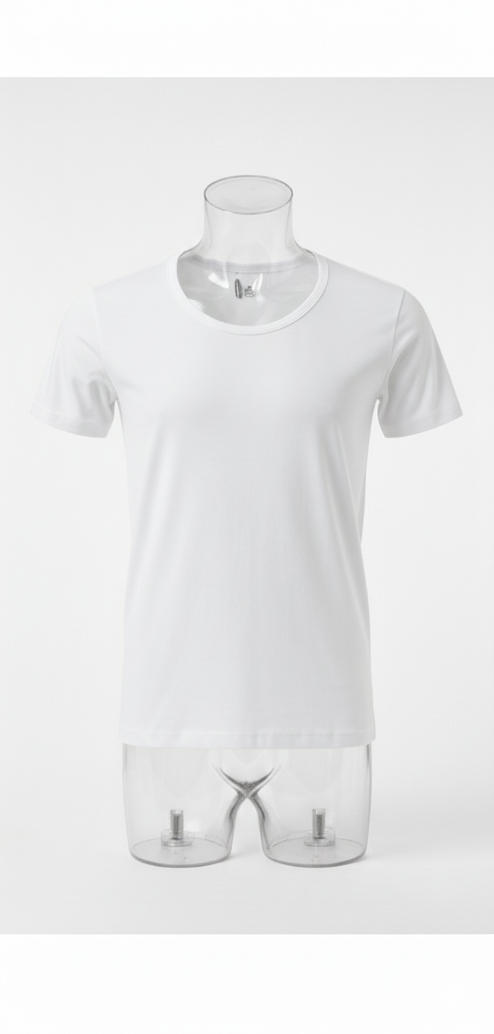 AlSmoudi Tex 100% katoenen T-shirt met ronde hals voor heren, langer model