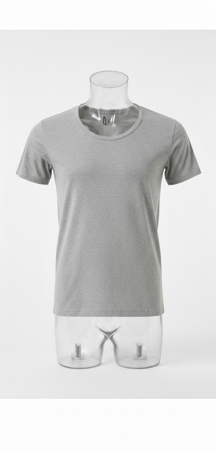 AlSmoudi Tex 100% katoenen T-shirt met ronde hals voor heren, langer model