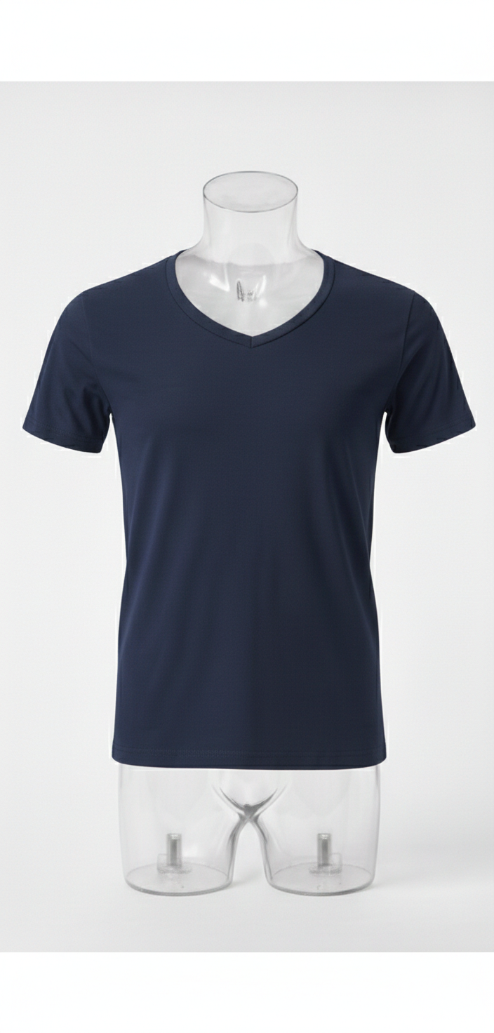 AlSmoudi Tex 100% Katoenen Heren V-hals T-shirt Lange Pasvorm