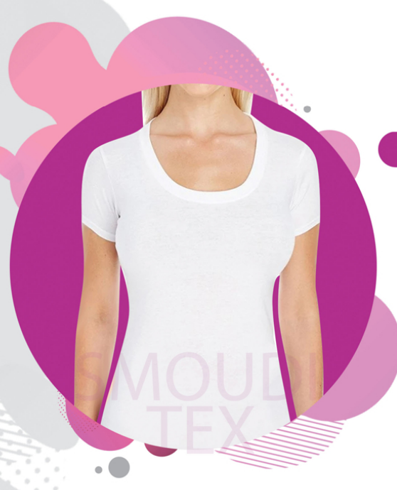 AlSmoudi Tex 100% katoenen damesshirt met ronde hals