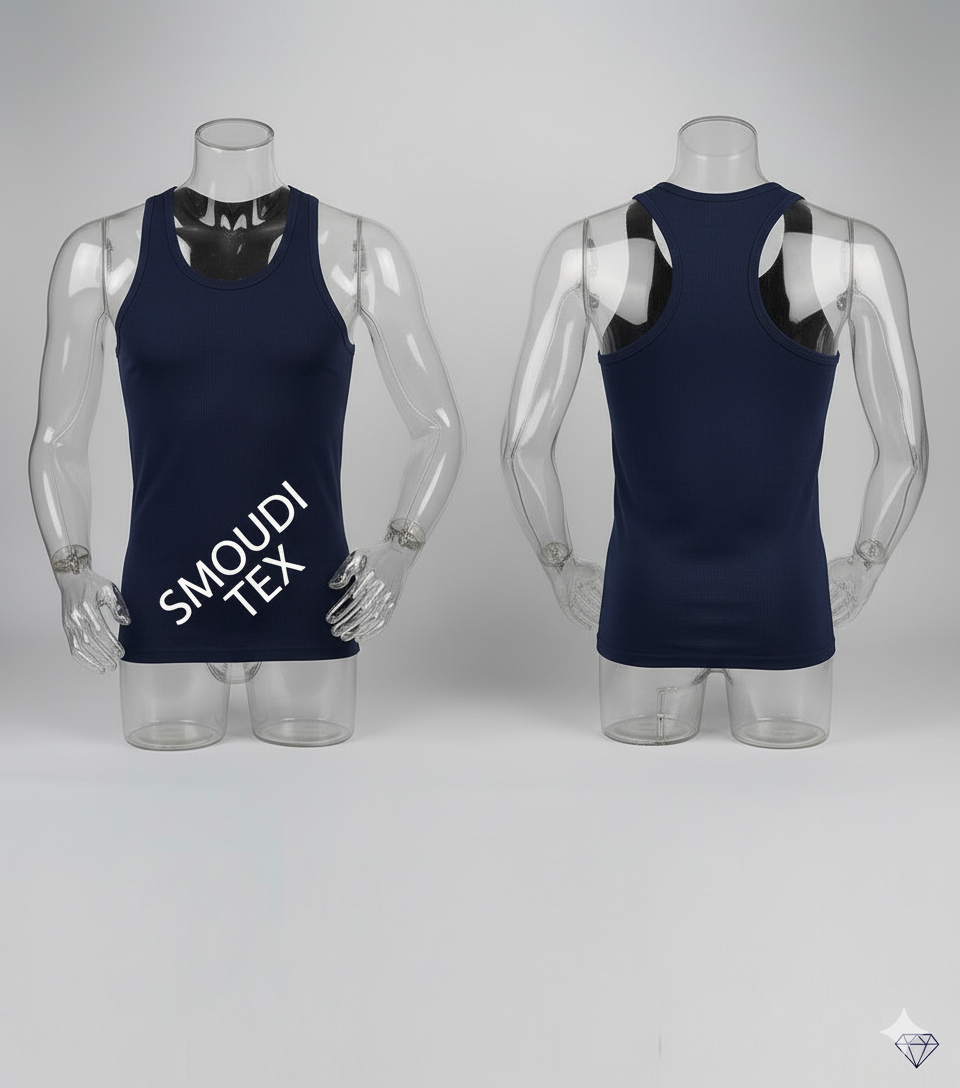 AlSmoudi Tex 100% Katoenen Mouwloos Onderhemd Heren, Lang Model